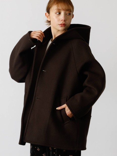 Le Melange/ル・メランジュ】コクーンシルエットフードコート/#8553903