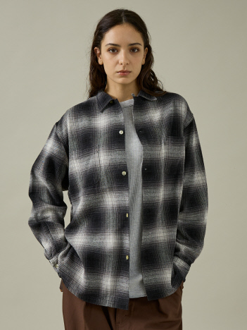 【TOWNCRAFT 】60‘SLOOP COLLAR NEL OMBRE SHIRTS/オンブレシャツ/ボックスシルエット【WEB限定】