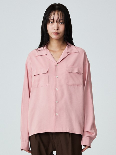 せんと。50s rayon 開襟 loop color shirt ピンク TOWNCRAFT/タウンクラフト】50S LOOP COLLAR SHIRT/開襟/ユニセックス