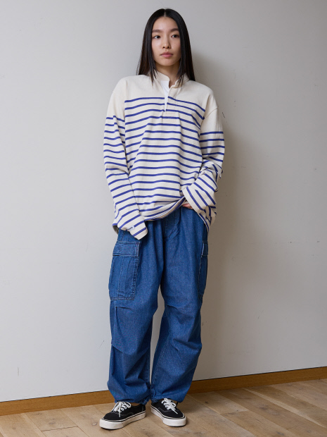 【BARBARRIAN / バーバリアン】12ozHEAVYHEAVY WEIGHT HENLEY LONG /ポロシャツ/ラガーシャツ/ユニセックス【WEB限定】【予約】