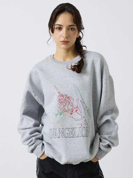 EVANGELION x FRUIT OF THE LOOM】刺繍 クルーネックスウェット×EVA