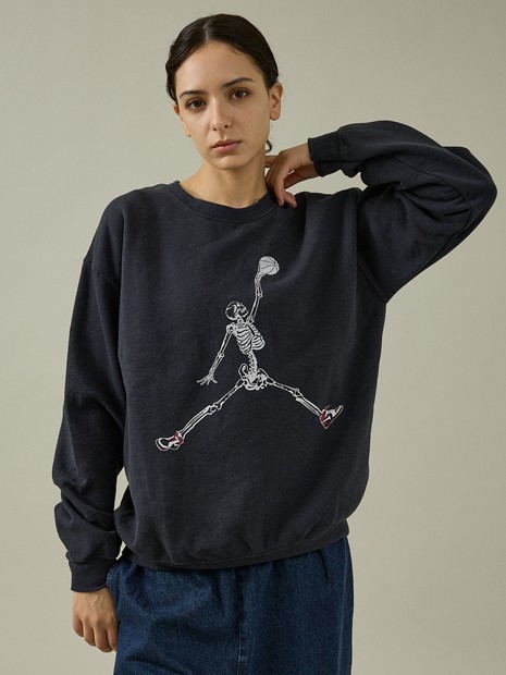 アバハウス（ABAHOUSE）/【THRIFTY LOOK 】JUMP SKULL CREW SWEAT/ユーズ THRIFTY LOOK 】JUMP SKULL CREW SWEAT/ユーズド感/裏起毛/ユニ