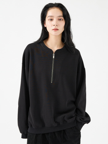 SELECT BY ABAHOUSE (MEN'S) - 【FORTUNA/フォルトゥナ】WフェイスHALF ZIPプルオーバー/オーバーサイズ/ユニセックス【WEB限定】【予約】