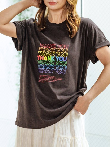 Le Melange/ル・メランジュ】カラフルロゴTシャツ/#8541001T