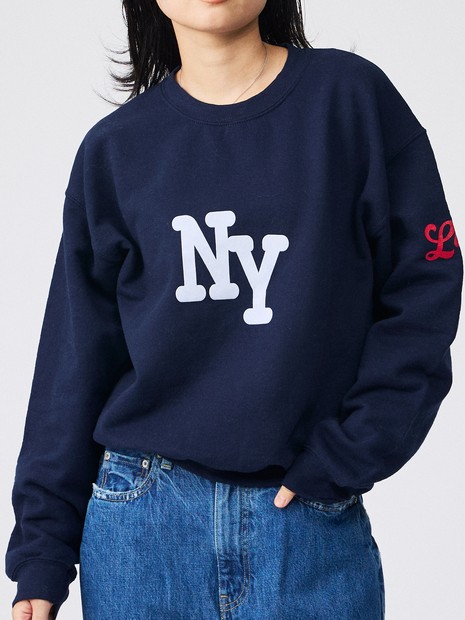 Le Melange/ル・メランジュ】裏起毛ロゴプリントスウェットシャツ