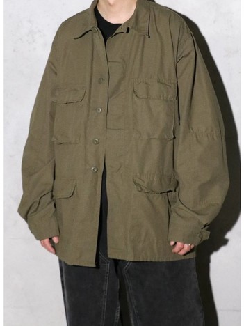 【U.S MILITARY】 BDU FATIGUE JACKET COTTON RIP-STOP COMMERCIAL MODEL OZONE WASHED (LONG)/ミリタリー【WEB限定】