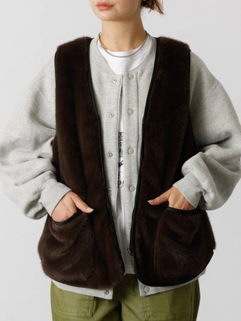 SELECT BY ABAHOUSE (Ladie's) - 【Le Melange/ル・メランジュ】エコファーベスト/#8553701/ベスト/ファー【WEB限定】