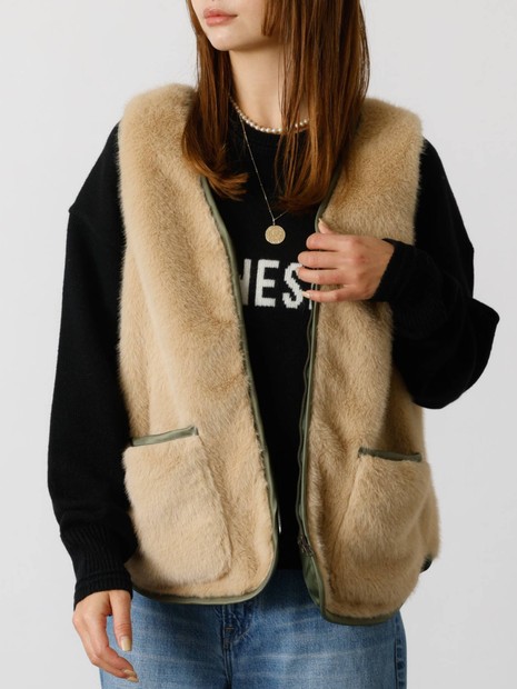 LeMelange新品✨エコファーベスト［8553701］ Le Melange/ル