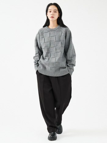 【FORTUNA/フォルトゥナ】ECOTEC-Knit/編み込み風ニットプルオーバー/ユニセックス【WEB限定】【予約】