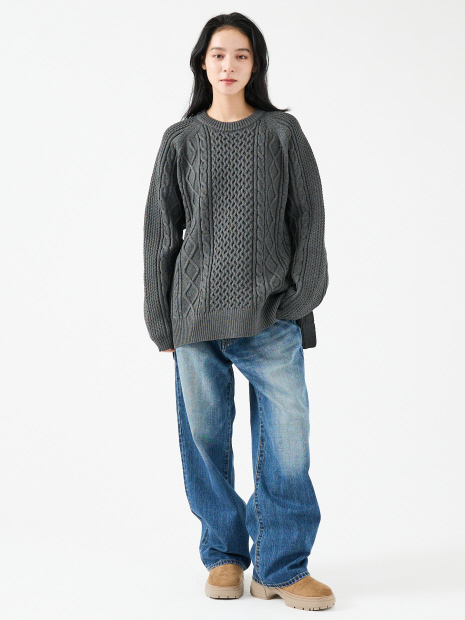 【FORTUNA/フォルトゥナ】ECOTEC-Knit/ケーブル柄ニットプルオーバー/ユニセックス【WEB限定】【予約】