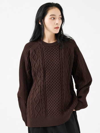 【FORTUNA/フォルトゥナ】ECOTEC-Knit/ケーブル柄ニットプルオーバー/ユニセックス【WEB限定】