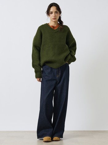 【LUCEBER/ルースバー】MID G KNIT V NECK SWEATER /ニットVネックセーター/ミリタリー