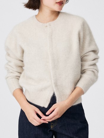 【Le Melange/ル・メランジュ】前後2WAY クルーネックカーディガン