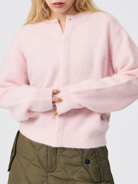 Le Melange/ル・メランジュ】前後2WAY クルーネックカーディガン