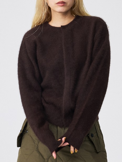 Le Melange/ル・メランジュ】前後2WAY クルーネックカーディガン