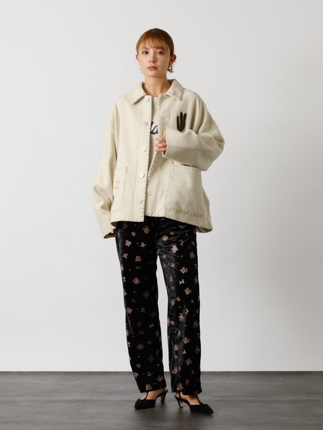 【Le Melange/ル・メランジュ】花柄ベロアパンツ/#8551502/花柄/ベロア/パンツ【WEB限定】