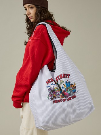 【FRUIT OF THE LOOM/フルーツ オブ ザ ルーム】SESAME STREET × FRUIT OF THE LOOMエコバッグ L/ユニセックス【WEB限定】