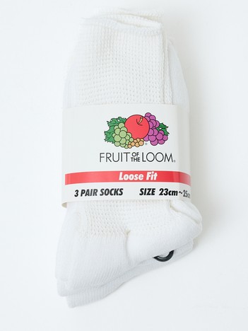 【FRUIT OF THE LOOM/フルーツ・オブ・ザ・ルーム】【3足セット】靴下/23～25㎝/オールシーズン/ギフト【WEB限定】