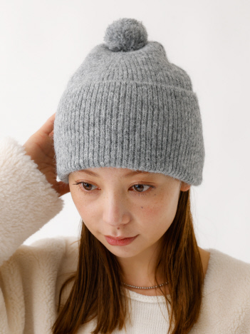 SELECT BY ABAHOUSE (Ladie's) - 【RUBEN/ルーベン】RUS-8353/HEATHER BONBON WATCH/ヘザーボンボンワッチキャップ/ニット/帽子/ボンボン【WEB限定】【予約】