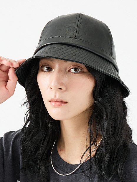 【RUBEN/ルーベン】FAKE LEATHER METRO HAT/フェイクレザーメトロハット/合皮/ユニセックス【WEB限定】【予約】