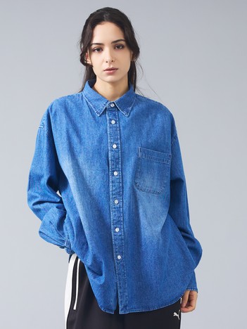 【UNIVERSAL OVERALL / ユニバーサルオーバーオール】リラックスフィット デニムシャツ / ユニセックス