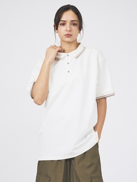 【TAION / タイオン】 NON DOWN BASIC JERSEY FABLIC HALF SLEEVE POLO ／ジャージー ファブリック ハーフ ポロシャツ／ユニセックス 【WEB限定】