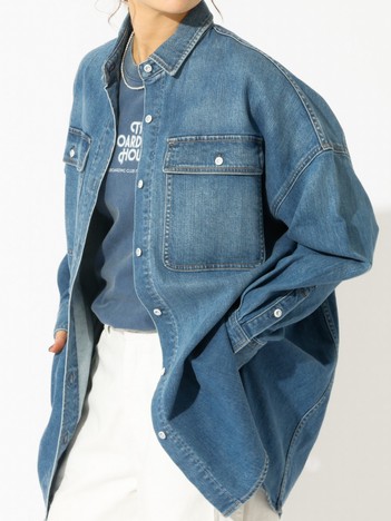 SELECT BY ABAHOUSE (Ladie's) - 【Healthy denim / ヘルシーデニム】Almond / デニムシャツ / オーバーサイズ【WEB限定】
