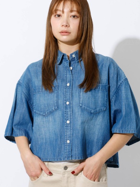 【Healthy denim / ヘルシーデニム】Breezy Rosehip/半袖デニムシャツ/デニム【WEB限定】