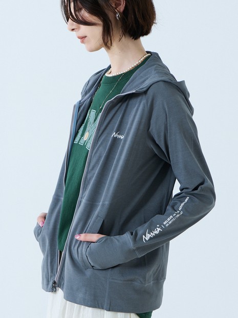 NANGA / ナンガ】Air Flex RASH GUARD ZIP PK W/リフレクタープリント