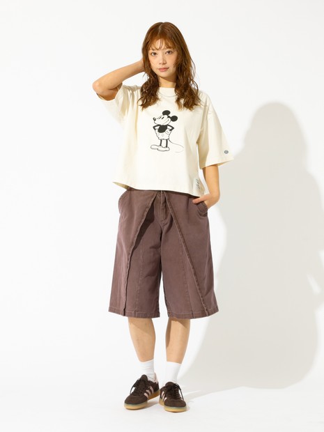 【DISCUS/ディスカス】DISCUS×Disneyコラボ Tシャツ/半袖/ディズニー/コラボ/クロップ丈/ユニセックス【WEB限定】