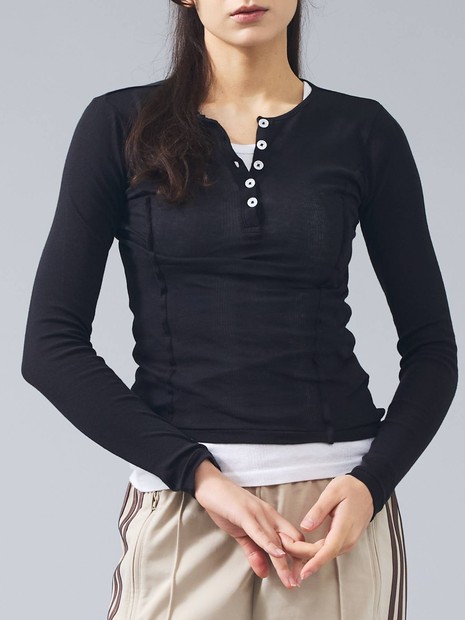 【MILLER/ミラー】Light Prib Henly L/S Tee / ライトパネルリブヘンリーロングスリーブTEE / ヘンリーロンT