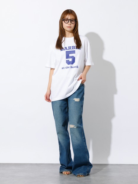 【HealthyDenim/ヘルシーデニム】Barbie5 at the beach/半袖Tシャツ/ロゴTシャツ