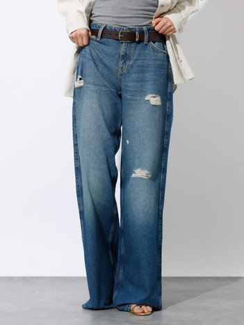 【GUESS JEANS/ゲスジーンズ】GJ G11 WIDE LEG/ワイルドレッグデニムジーンズ/W4BA0YD5CCA/ヴィンテージウォッシュ加工