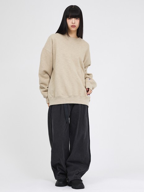 WEB限定【RUSSELL×BerBerJin】Brushed Elbow Patch Sweat / エルボー