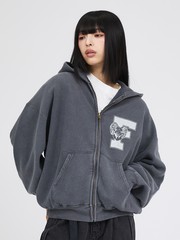 REMI RELIEF ダークグレー ジップアップパーカー REMI RELIEF / レミレリーフ】SP加⼯ / AFA ジップアップパーカー