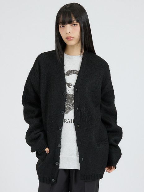 TOWNCRAFT/タウンクラフト】MOHAIR SHAGGY JACQUARD CARDIGAN モヘア
