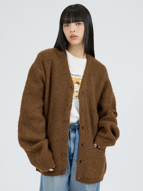 TOWNCRAFT/タウンクラフト】MOHAIR SHAGGY CARDIGAN モヘア シャギー