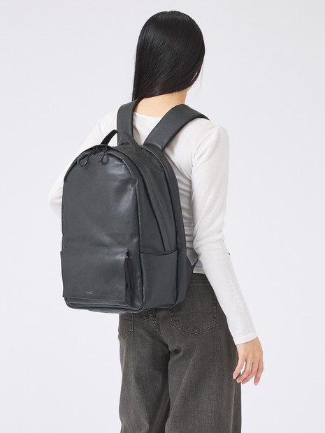 YArKA/ヤーカ】real leather flap pocket round backpack/リアルレザー