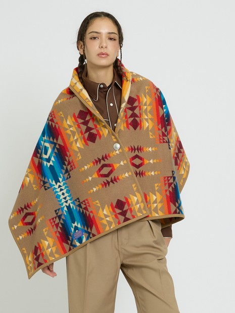 Johnson Woolen Mills ペンドルトンポンチョ PENDLETON WOOLEN MILLS / ペンドルトン ウーレン ミルズ】Fabric made