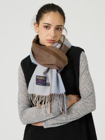 SELECT BY ABAHOUSE (MEN'S) - 【TWEED MILL/ツイードミル】ラムウールチェック柄ストール/ユニセックス/25 x 190cm Muffler【予約】