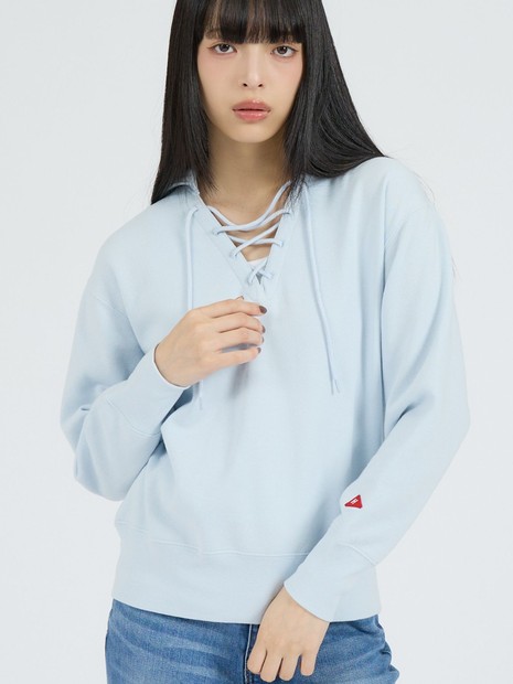 Healthknit/ヘルスニット】クラシックスウェット レースアップカラー