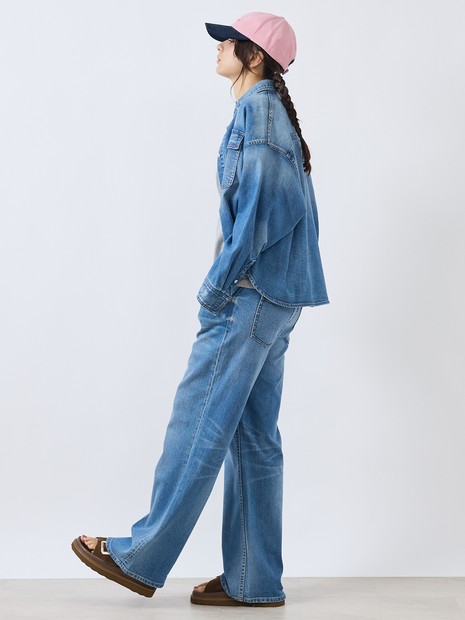CHIXLABEL Hアースカーブドラインデニム - Light Blue xs 別注】＜HEALTHY DENIM＞カーブ デニム パンツ ライトブルー