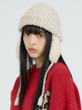【RUBEN/ルーベン】ブークレイヤーカバーボア付きワッチキャップ/RUS-8409/BOUCLE EARCOVER BOA WATCH CAP