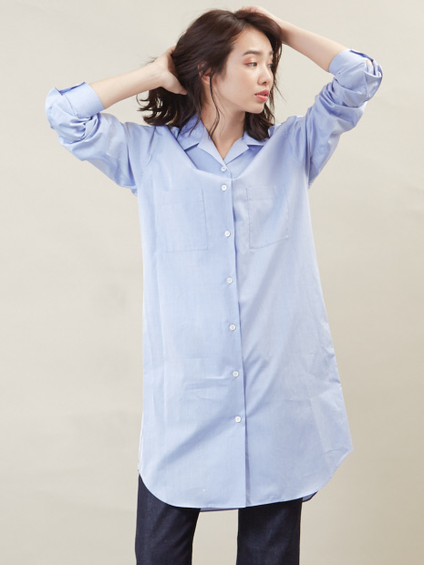 ブロードロングシャツ