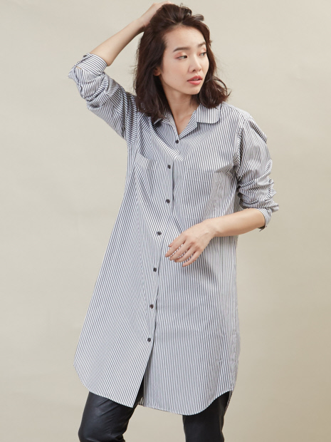 ブロードロングシャツ