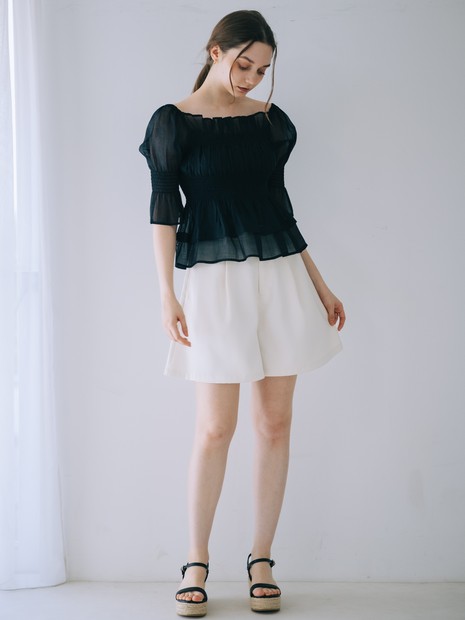 シャーリングシアーブラウス