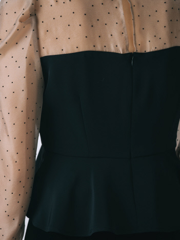 セルフィスト（SELFIST）/ドットフロッキーペプラムブラウス ドットフロッキーペプラムブラウス｜SELFIST / セルフィスト