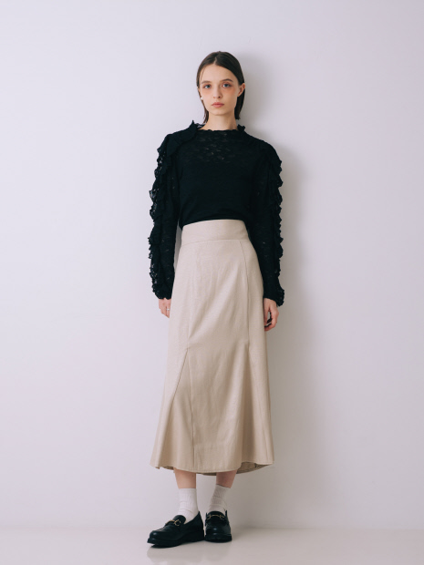 レザーライクサテンマーメイドスカート