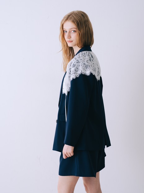 レース付きテーラドカラージャケット