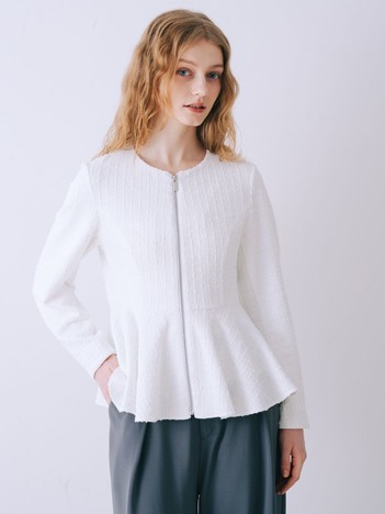 ペプラムカットツイードジャケット